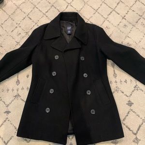 GAP black pea coat size medium